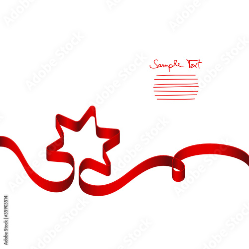 Red Ribbon Christmas Star & Swirl