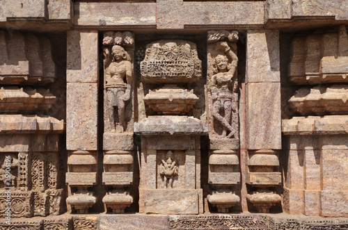 Pillars and sculptures, Sun temple konark photo