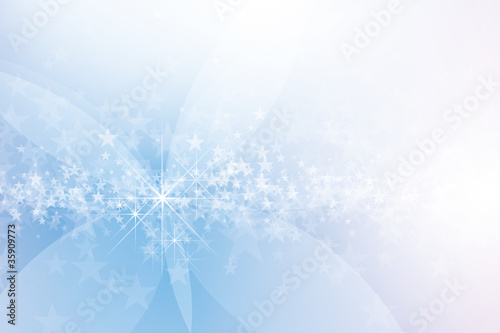 Abstract blue background with butterfly and stars