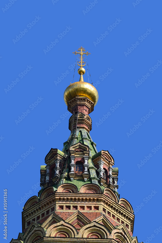 Dome of Cathedral in Peterhof, Russia Dome of Cathedral in Peterhof, Russia