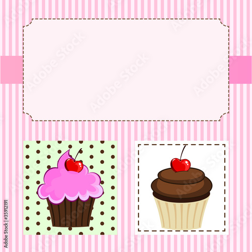 The Cupcake Delicious, bolo, delicia, rosa, escrever, cereja, cherry, chocolate, morango