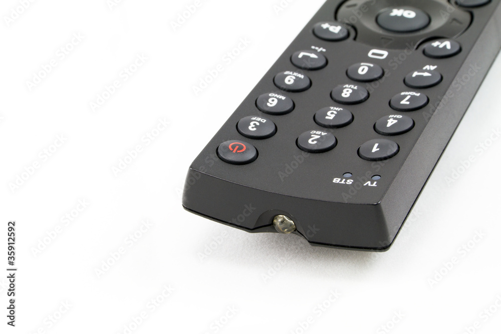 TV remote control partial isolated on white TV remote control partial isolated on white