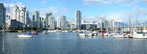 Skyscrapers & marina in False Creek Vancouver BC Canada. © RG