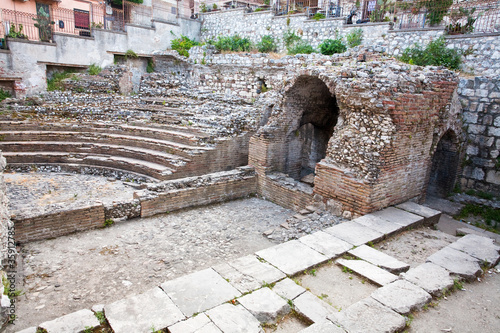 antique roman amphitheater Odeon, Taormina, Sicily photo