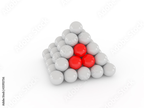 Pyramid with red ball