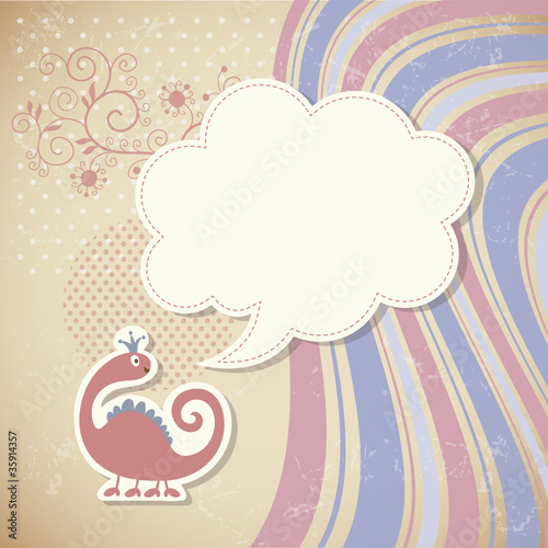 cute dinosaur and speech bubble