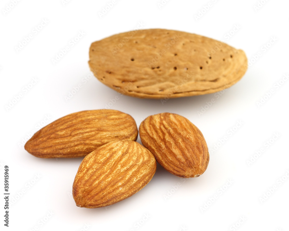 Almonds kernel in closeup Almonds kernel in closeup