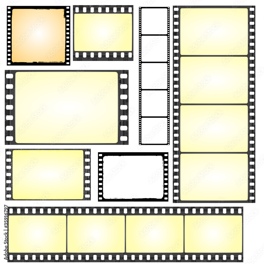 set of real and grunge film frames set of real and grunge film frames