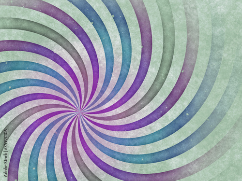 Spiral in green, blue and purple