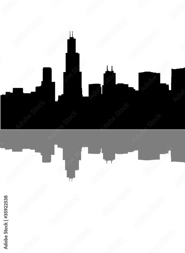 Abstract  night  Chicago skyline