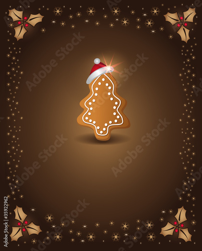 Christmas card chocolate gingerbread tree congratulations