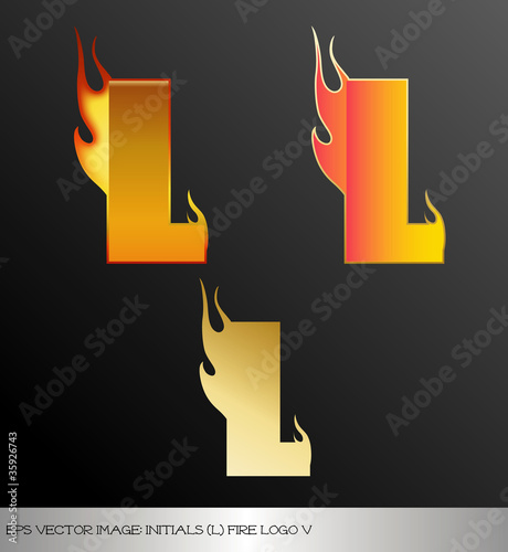 eps Vector image: initials (l)  metallic fire logo Ⅴ
