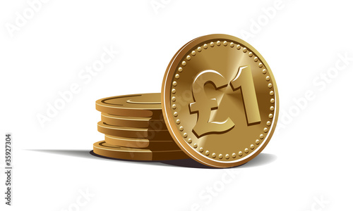 Pound coins vector illustration