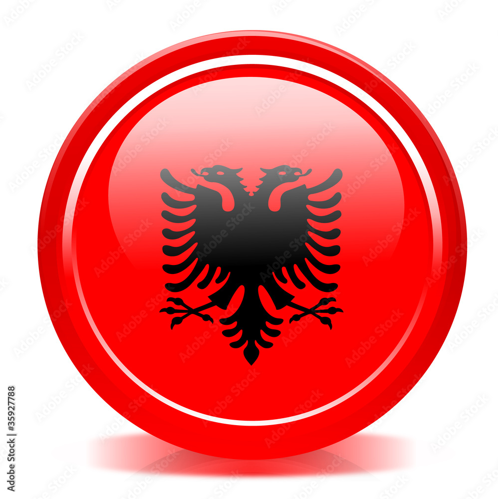 albania flag button