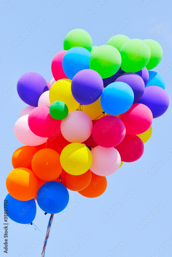 cluster of party balloons