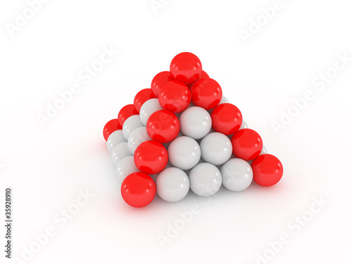 Pyramid with red ball