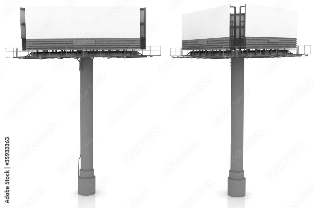 Obraz premium Outdoor billboard on white background