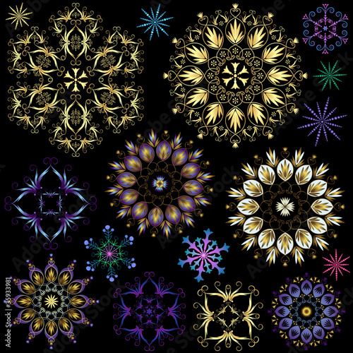 Photography Set colorful snowflakes