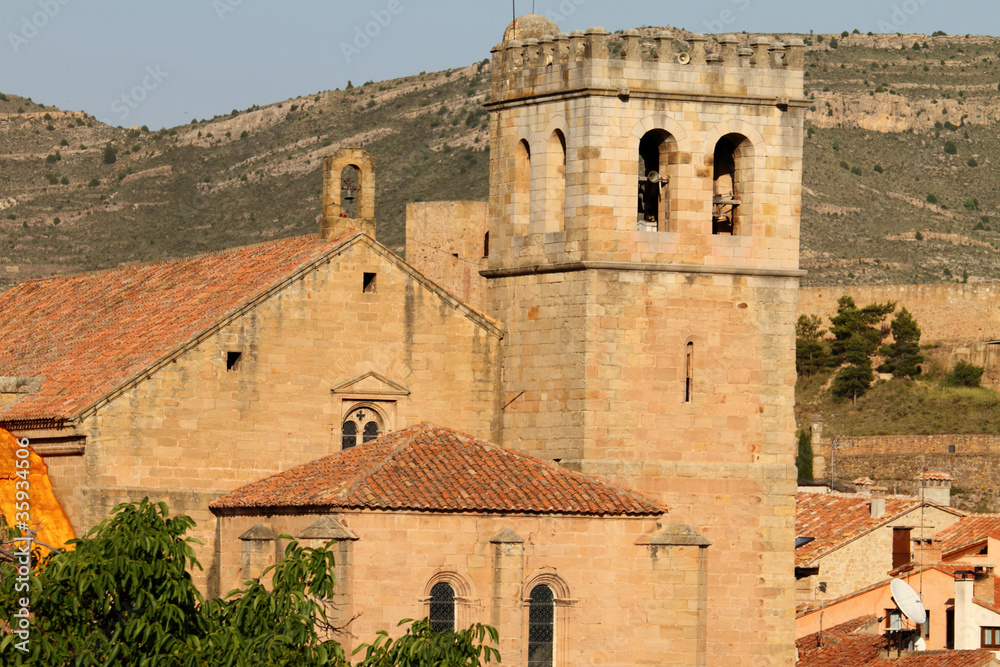 Sta Maria church Mora de Rubielos village Teruel Aragon
