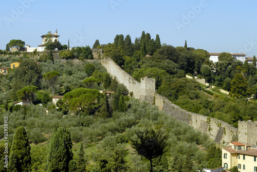 The Old City walls in Florence Tuscany Italy photo