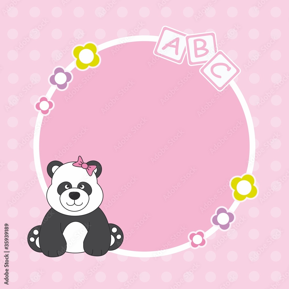 Portafotos múltiple panda pared rosa 4 fotos. Marcos para fotos