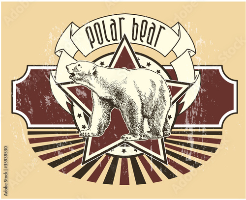 Label with a polar bear