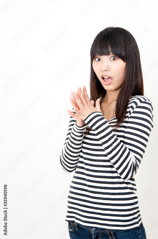 pretty asian woman isolated on white background pretty asian woman isolated on white background