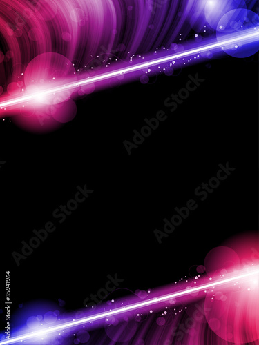 Disco Abstract Colorful Waves on Black Background