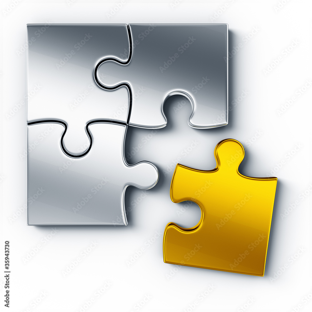 Metal puzzle pieces