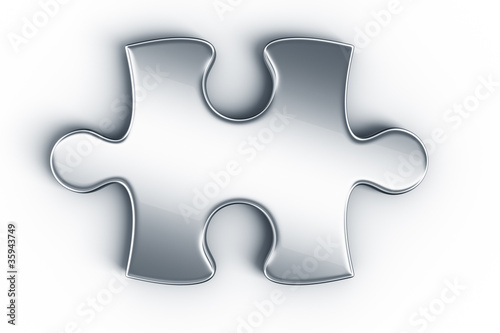 Metal puzzle pieces