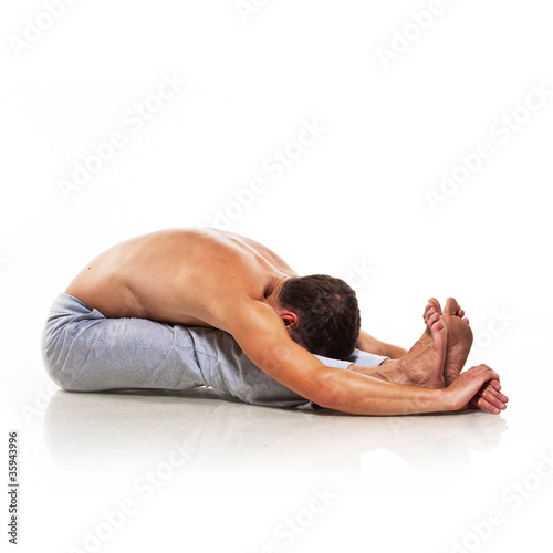 Man is making yoga