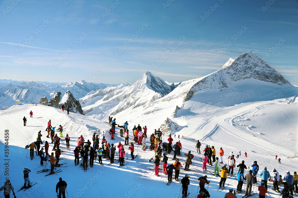 people at ski resort