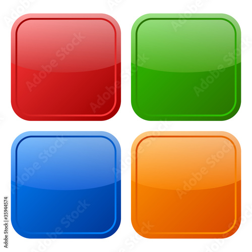 Vector square buttons set