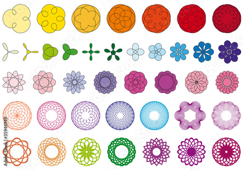 Fototapeta Naklejka Na Ścianę i Meble -  vector flower set