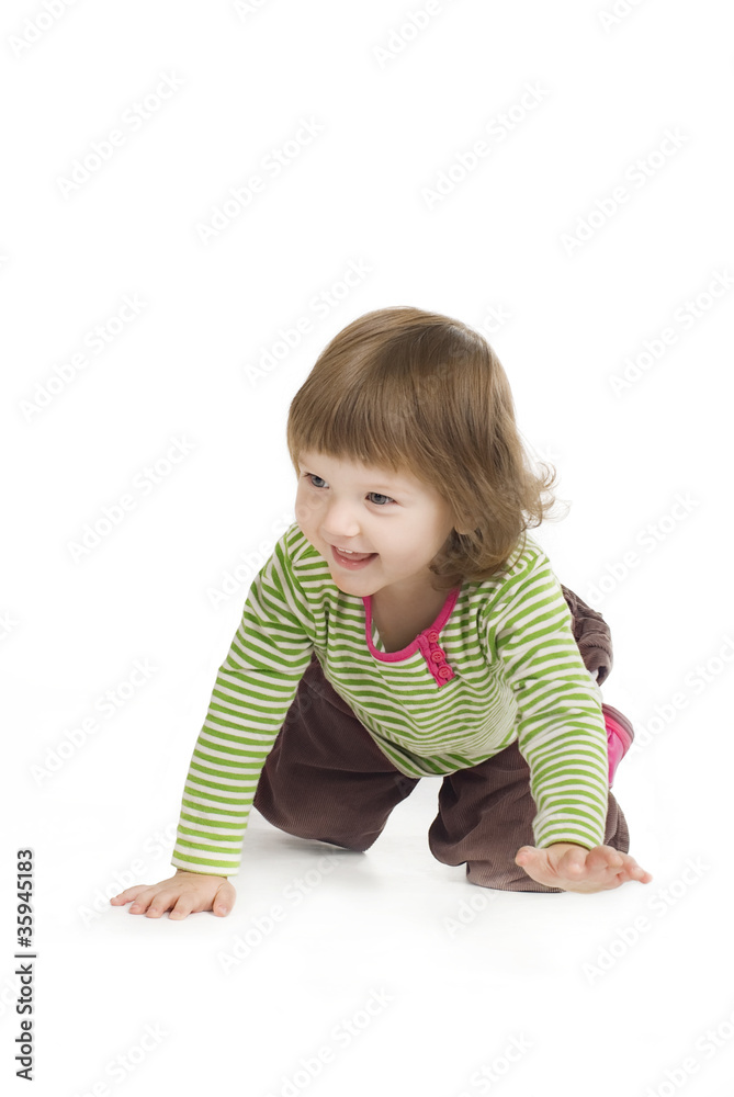 The child creeps and smiles The child creeps and smiles
