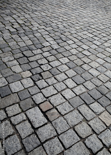 Old cobble stone street texture or background