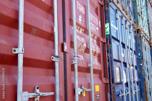 Containers in a ship yard