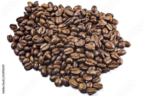 Kaffeebohnen auf wei  