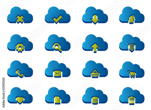 3d Icons for Cloud Computing