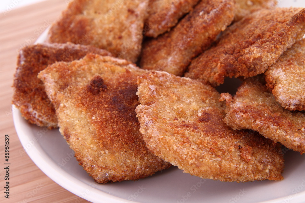 Fried Soy Meat on a plate