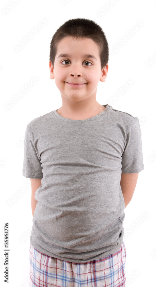Cute boy over white background. Cute boy over white background.