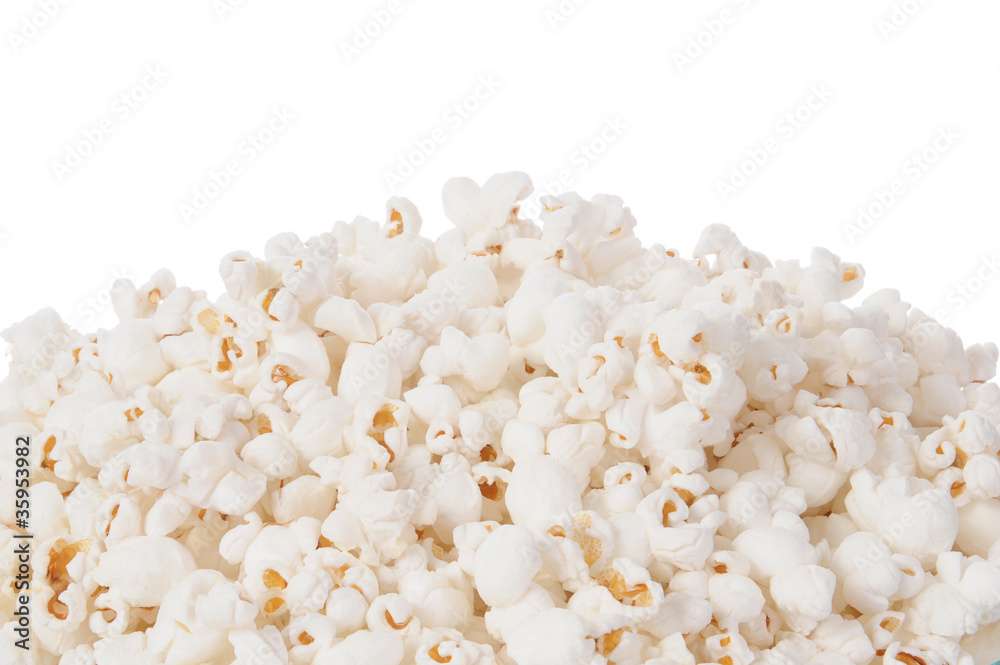 White popcorn background