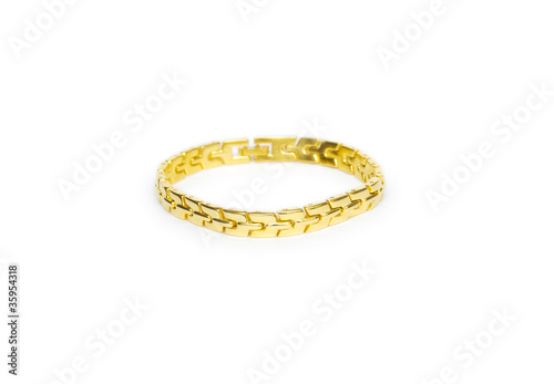 golden bracelet isolated on white background
