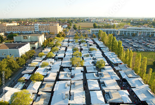 Ravenna aerial view of the city market