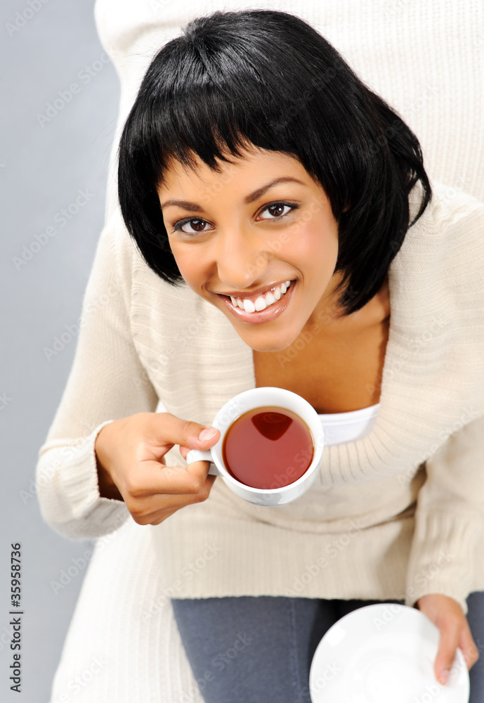 Pretty woman with tea