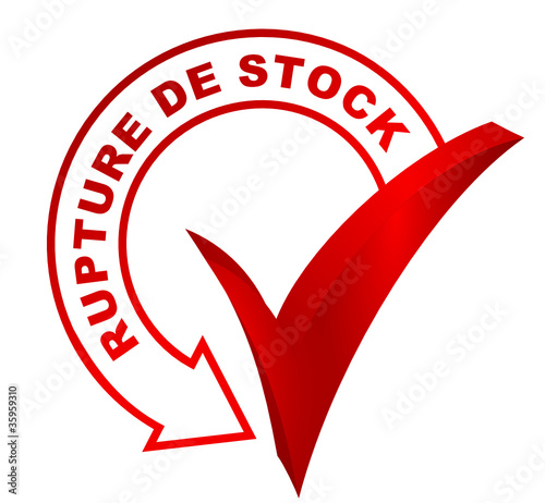 rupture de stock sur symbole 3d rouge
