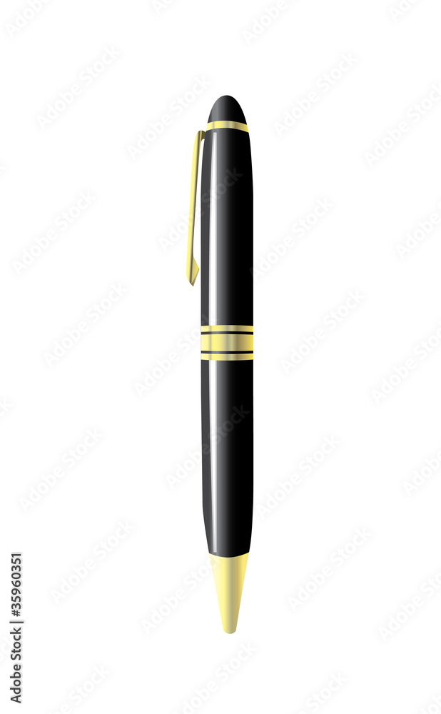 isolated luxury metallic pen - detailed illustration isolated luxury metallic pen - detailed illustration