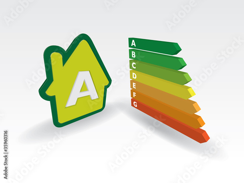 house energy effiency label  - illustration