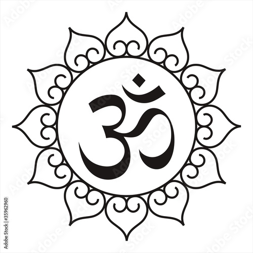 aum syllable, lotus motif design, Hinduism, Rajasthan, India