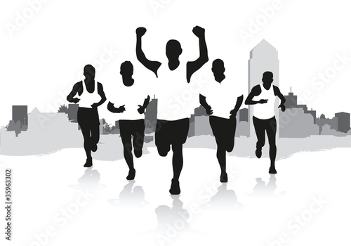 a group of runners